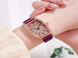 Foto van Horloge 2020 women magnet buckle mesh belt elegant watch luxury ladies square case quartz watches gi