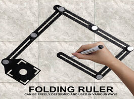 Foto van Gereedschap 6 folding multi angle measuring ruler ceramic tile hole positioning metal template punch
