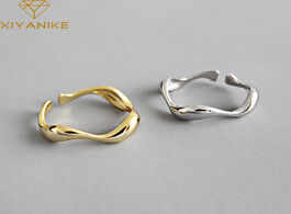 Foto van Sieraden xiyanike 925 sterling silver simple irregular wave opening rings for women engagement weddi
