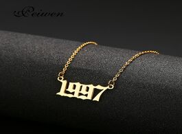 Foto van Sieraden special date old english number necklaces 1999 birthday gift personalized birth year 1980 2