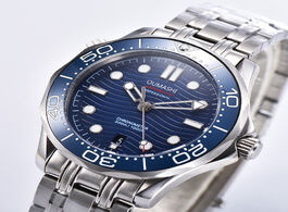 Foto van Horloge 42mm men s watch glass automatic mechanical sapphire blue dial stainless steel case waterpro