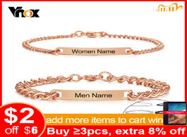 Foto van Sieraden vnox men and women custom engrave name love date info id bracelets stainless steel personal