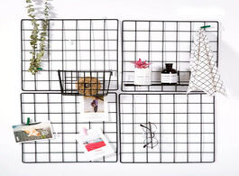 Foto van Huis inrichting square modern home wall art decoration iron grid photo frame postcards mesh display 