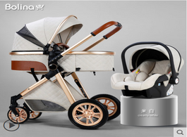 Foto van Baby peuter benodigdheden luxury stroller 3 in 1 high landscape cart can sit lie pushchair cradel in