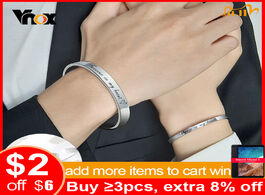 Foto van Sieraden vnox 1 pair free customize name bangles for couples stainless steel women men cuff bracelet