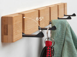 Foto van Huis inrichting wall mounted coat rack punch free floating shelves wood storage with hooks for bedro
