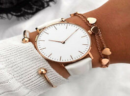 Foto van Horloge luxury fashion watch women leather ladies simple quartz bracelet wrist s clock zegarek damsk