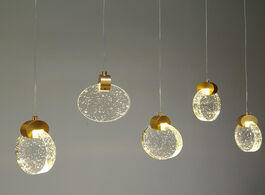 Foto van Lampen verlichting crystal hanglamp glass pendant lights bedroom bedside lamp modern led dining room