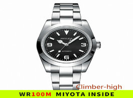 Foto van Horloge 100m wr diver watch high quality explorer homage miyota movement mechanical automatic black 