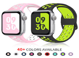 Foto van Horloge silicone strap for apple watch band 38mm 40mm 42mm 44mm rubber sport wrist belt bracelet iwa