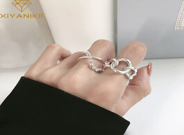 Foto van Sieraden xiyanike 925 sterling silver round beads cross irregular chain hollow rings female retro fa