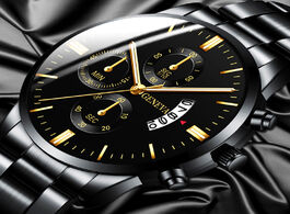Foto van Horloge 2021 men s stainless steel watch luxury calendar quartz professional casual mens bracelet