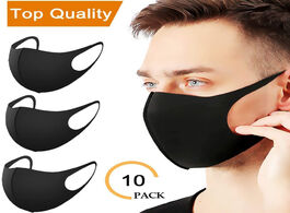 Foto van Beveiliging en bescherming 10pcs ice silk black cloth mask for face adult waterproof breathable cott