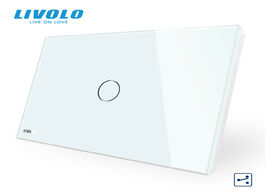 Foto van Elektrisch installatiemateriaal livolo us c9 standard touch screen wall light switch 2 ways cross th