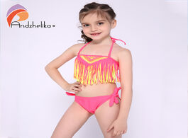Foto van Sport en spel andzhelika 2020 new children s swimsuit tassel bikini girls summer kid beach swimwear 