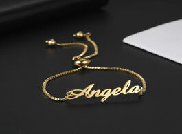 Foto van Sieraden lemegeton customized name adjustable chain bracelet women kids personalized stainless steel