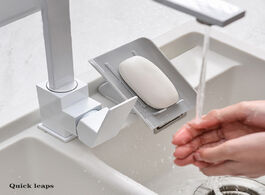 Foto van Huis inrichting soap dish rack bathroom shower sponge beveled holder tray organizer portable travel 