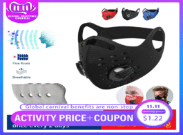 Foto van Beveiliging en bescherming men women breathable activated carbon dust proof cycling face mask anti p
