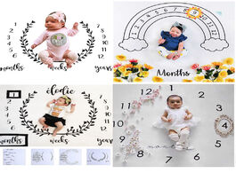 Foto van Baby peuter benodigdheden cartoon pattern infant milestone photo props background blankets play mats