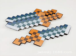 Foto van Speelgoed minecraft creative sword foam model toy mosaic diamond game props eva small diagonal knife