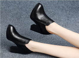 Foto van Schoenen block heel single shoes woman high heels women pumps 2020 spring fall work pointed toe fema