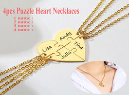 Foto van Sieraden personalized necklaces 4 pieces heart puzzle name necklace set free custom four friends bri