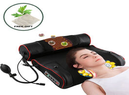 Foto van Schoonheid gezondheid electric neck relaxation massage pillow back heating kneading infrared therapy