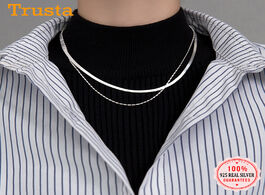 Foto van Sieraden trustdavis real 925 sterling silver fashion double bamboo snake chain clavicle necklace for