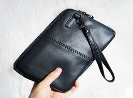 Foto van Tassen genuine leather casual men clutch bags phone wallet coin purses credit card holder business s