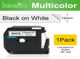 Foto van Computer labelife m k231 compatible for brother mk131 mk 631 831 black on white 9 12mm laminated lab