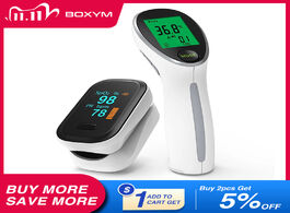 Foto van Schoonheid gezondheid boxym fingertip pulse oximeter digital infrared thermometer for baby adult med