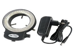 Foto van Gereedschap adjustable 6500k 144 led ring light illuminator lamp for industry stereo microscope lens