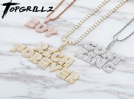 Foto van Sieraden topgrillz custom name iced out zirconia letters pendant necklace bling cubic hip hop fashio