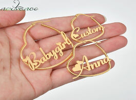 Foto van Sieraden nextvance personalized customize name heart namplate earring dangler drop women quality sta
