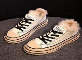 Foto van Schoenen new women winter fur comfortable lace up thick plush keep warm sneakers 2020 ladies flock p