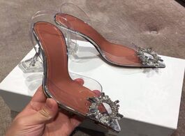 Foto van Schoenen big size 44 45 women pumps elegant pointed toe rhinestones high heels wedding shoes crystal