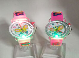 Foto van Horloge big butterfly dial kids watches colorful flash light electronic children watch girls birthda