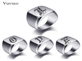 Foto van Sieraden initial engrave custom rings for men stainless steel male signet blank jewelry ring band hi