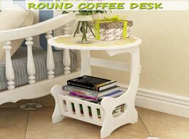 Foto van Meubels european mini wpc round coffee tea table home simple plastic living room bedroom storage she