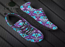 Foto van Schoenen art deco lotus rising in turquoise print vulcanized shoes for women casual winter sneakers 