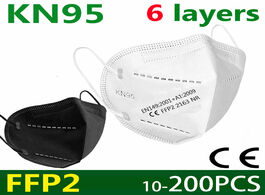 Foto van Beveiliging en bescherming 5 200 ffp2 face mask kn95 facial masks 6 layers filter protect maske mout