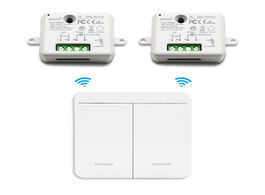 Foto van Elektrisch installatiemateriaal wireless wall switch lighting rf remote control up to 30m 10a tiny r