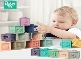 Foto van Speelgoed 3d cubes soft plastic blocks for baby toys 0 12 months montessori kids rubber teethers bat