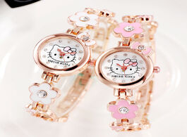Foto van Horloge hello kitty watch girls kids watches stainless steel bracelet quartz wristwatches children m
