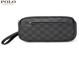 Foto van Tassen vicuna polo brand leather mens clutch handbag large size travel card holder wallet business m