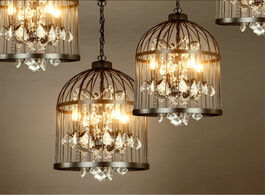 Foto van Lampen verlichting loft crystal light bird cage chandelier restaurant bar bedroom store dining room 