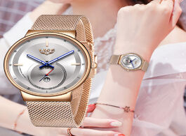 Foto van Horloge 2020 classic women rose gold top brand luxury laides dress business fashion casual waterproo