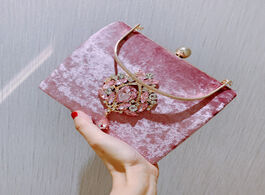Foto van Tassen vintage velour evening clutch bag luxury diamond crystal women handbag wedding purse female p