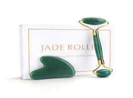 Foto van Schoonheid gezondheid jade roller and gua sha tools set 100 real natural nephrite for face eye neck 