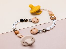 Foto van Baby peuter benodigdheden 1pc pacifier chain personalized leopard beads wooden clip teether cartoon 